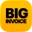 Big Invoice app icon: black wordmark on a yellow rounded square
